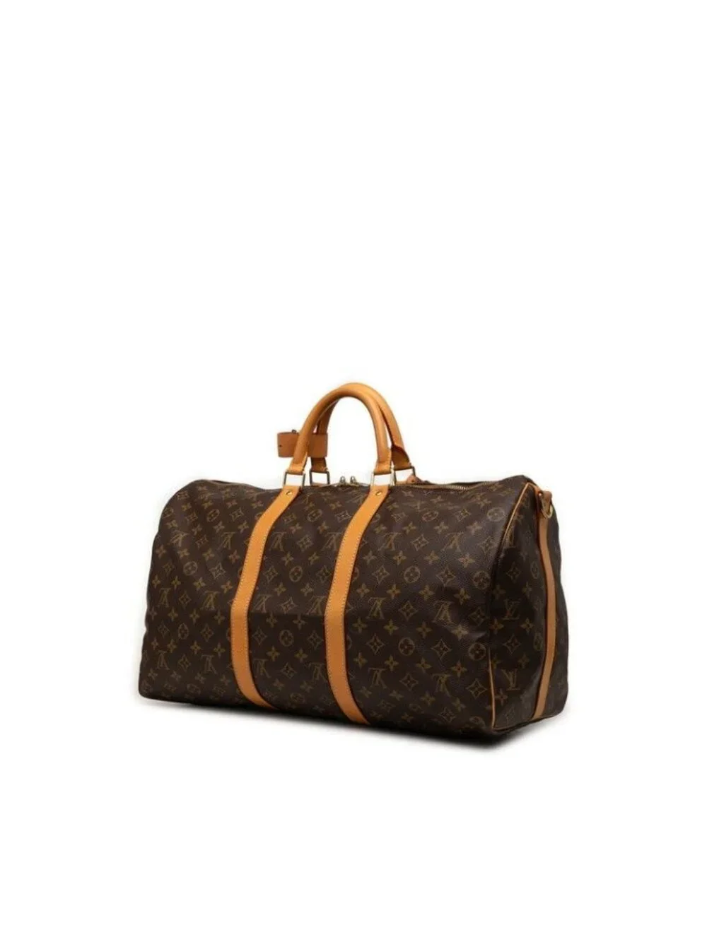 Louis Vuitton Monogram Keepall Bandouliere 50 Boston Bag 2-Way Brown Leather
